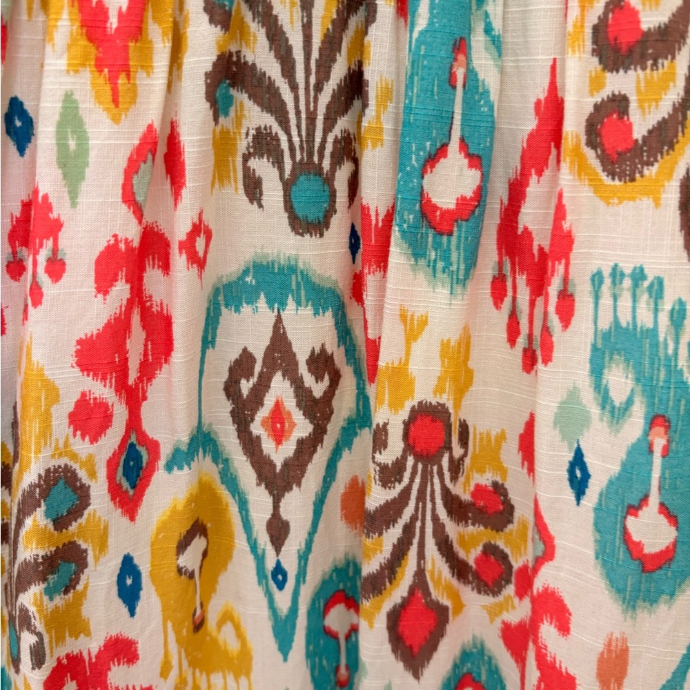 Anthropologie Multicolor Ikat Maxi Dress - Teal, Pink, Yellow - Picture 3 of 12
